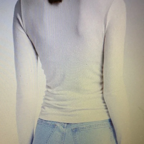 Madewell Long Sleeve Ruched Cream Ivory Top size Large New - Picture 5 of 5